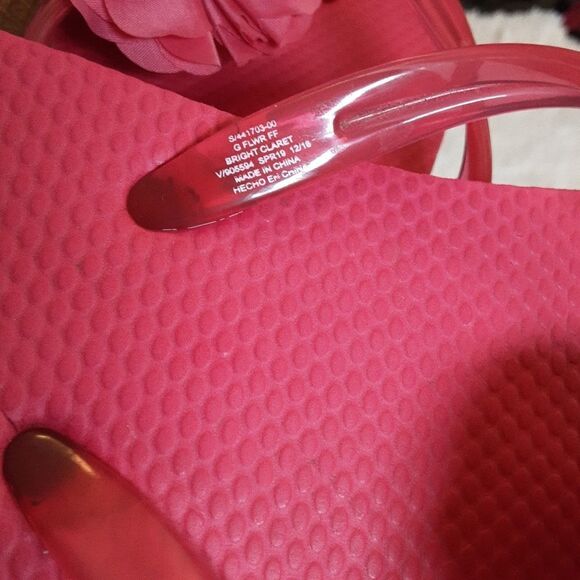 GAP KIDS Flip Flops Hot Pink Peonies size 12-13 - Picture 6 of 13